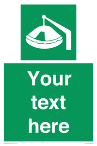 Custom sign Safe condition Davit-launched liferaft